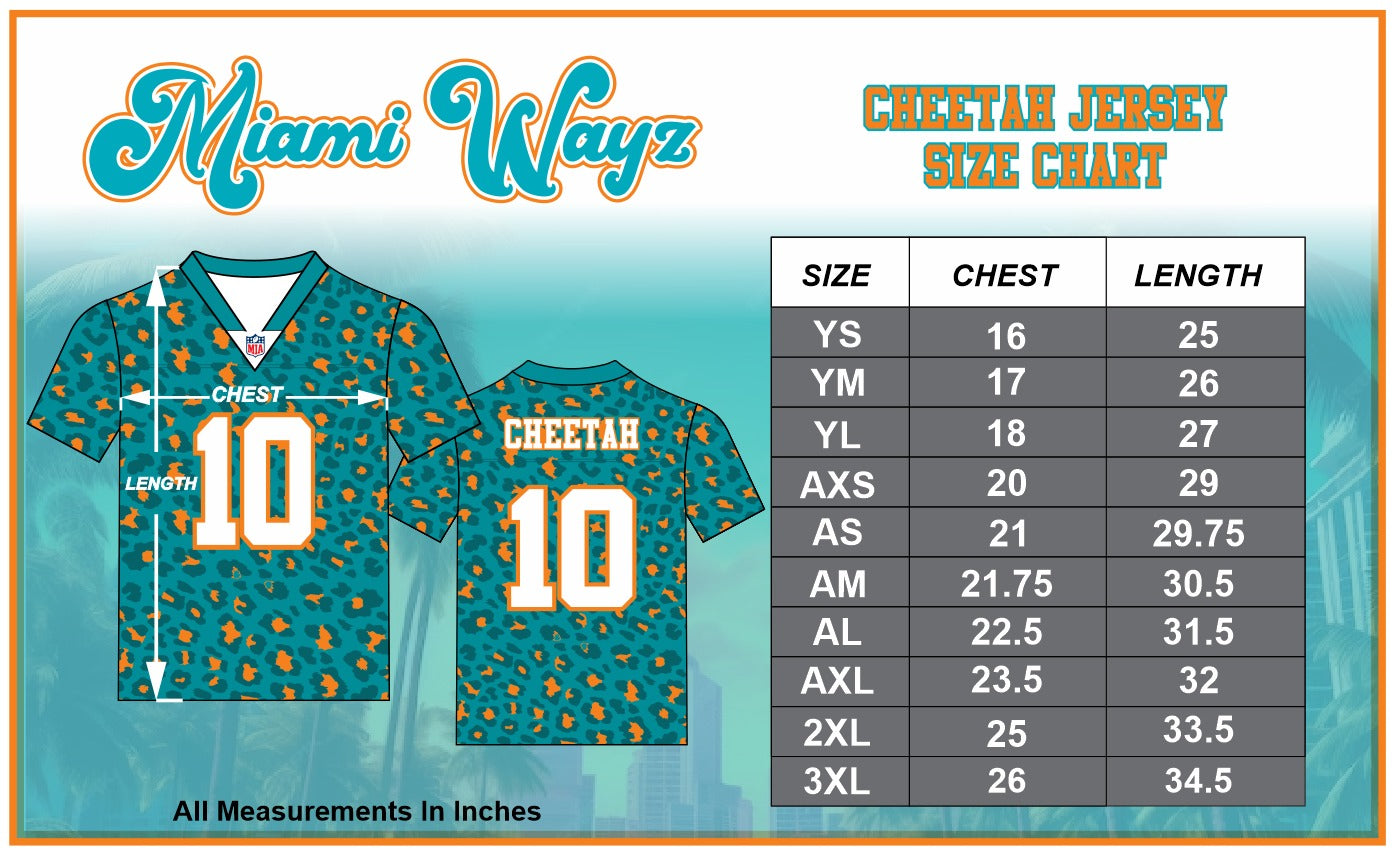 Cheetah Jersey Aqua - Aqua Neck